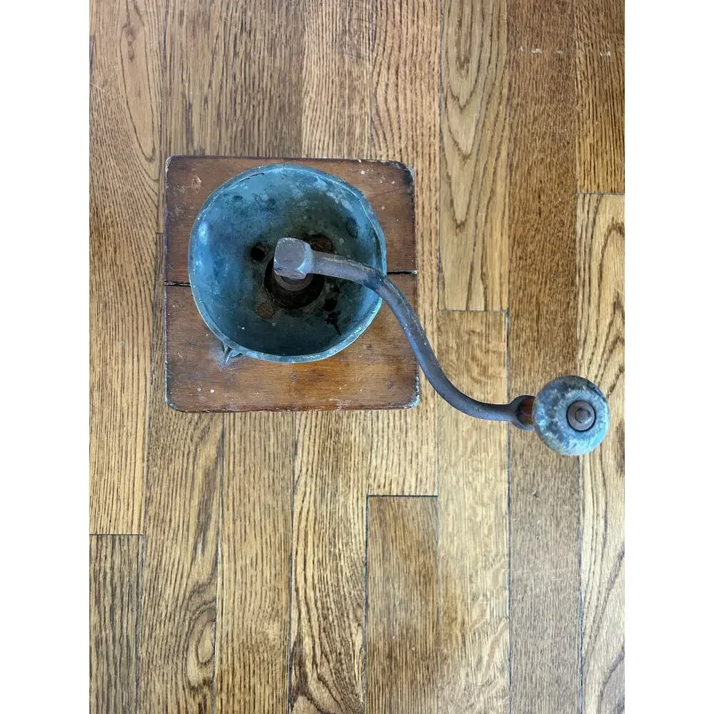 Antique Wood Dovetailed Box Coffee Grinder Mill